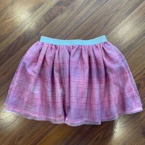 Girl's metallic plaid tulle skirt